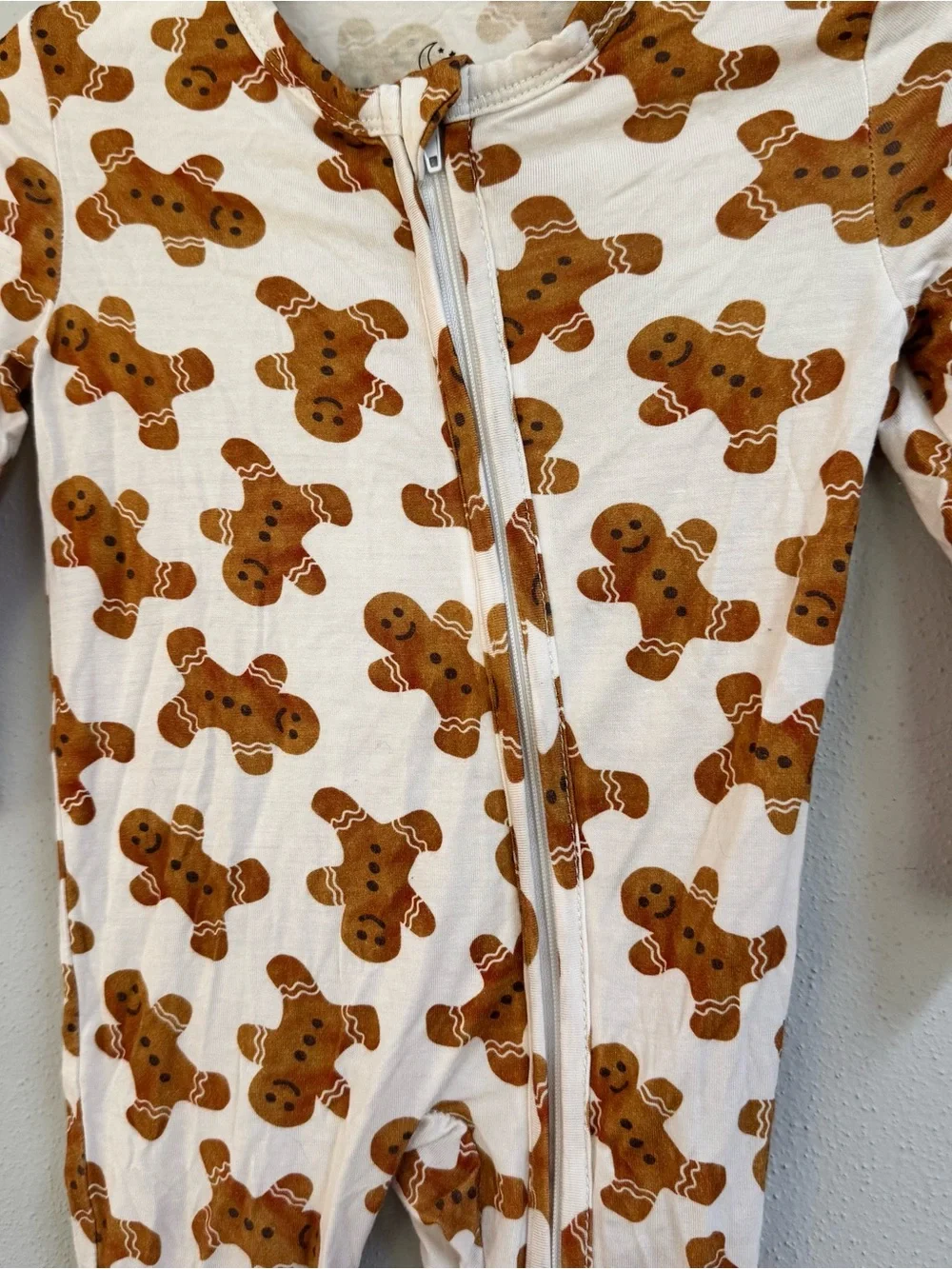 Little Pajama Co Gingerbread Bamboo Viscose Two Way Zip Sleeper 6-9M Holiday